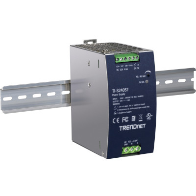 TRENDnet TI-S24052 240W Industrial DIN Rail Power Supply, PFC, 52V Output